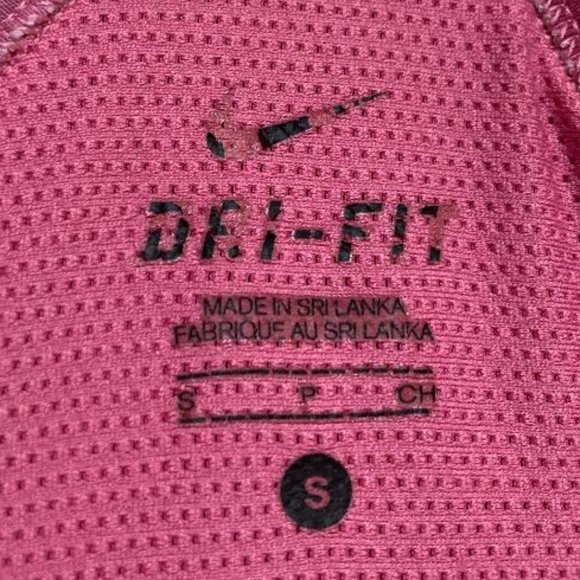 Nike Women's Pink 'Just Do It' Pattern Work Out Tank Top Built In Bra Size Small - Picture 3 of 7